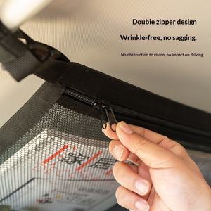 Sac de rangement en filet noir <span class=keywords><strong>pour</strong></span> toit et intérieur de voiture, grande capacité, design peu encombrant, idéal <span class=keywords><strong>pour</strong></span> les voyages en voiture - Product Image 2