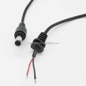 Low Cost Cable Jack DC Power Jack 5.5 2.1 24V DC Cable 26AWG DC To Bare Wire Cable