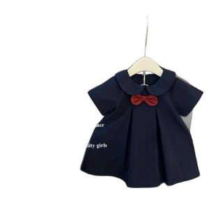Child Star Circle Girls Short Sleeve Dress With Bow Tie Breathable Princess Style For Little Girls - Product Image 5