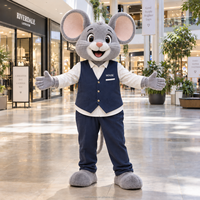 Costume de mascotte d'animal personnalisé Leehom pour adulte, tête en mousse EVA, costume de personnage souris grise douce, uniforme professionnel unisexe