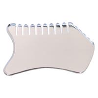 Mini peigne à cheveux sans fil en acier inoxydable Gua Sha Massager Meridian Scraping Board Scalp Body Face Neck Back Bag Produit de massage