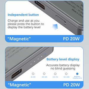 לוגו נייד אלחוטי מגנטי מטען מהיר 5000mah <span class=keywords><strong>rohs</strong></span> כוח בנק מסוג נייד-c pd 10000mah עבור נייד - Product Image 4