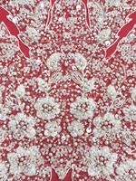 Nouvelle mode Émirats arabes unis Dubaï Tissu en dentelle de luxe Broderie artisanale Dentelle perlée avec paillettes Autriche Robe de mariée