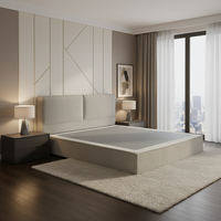 Cadre de lit compressé sous vide, entièrement rembourré en mousse, avec revêtement en tissu pour chambre à coucher ou hôtel