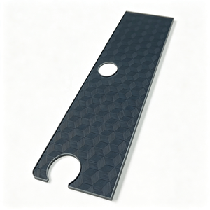 Plaque de protection frontale en plastique noir personnalisée OEM, texture hexagonale, trou circulaire, découpe en U, usinage CNC, PC PET - Product Image 1