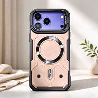 Coque Magnétique Robuste pour iPhone 17 18 Pro Max, Étui Arrière Antichoc avec Support d'Objectif Intégré
