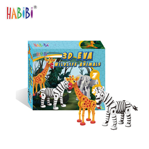 New 2025 <span class=keywords><strong>Zoo</strong></span> 3D Câu Đố Ghép Hình Ngựa Vằn Hươu Cao Cổ 3D Câu Đố 230 Pcs - Product Image 6