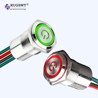 Interrupteur à bouton-poussoir étanche en acier inoxydable 304/316 scellé à l'époxy de 12 mm pour stations de recharge de véhicules électriques et bornes EVSE