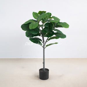 Custom Artificial Plant Fiddle Leaf Fig <b>Tree</b> with Grass in Pot Eco-Friendly Customizable Size Indoor Outdoor Home Office Decor - Product Image 2