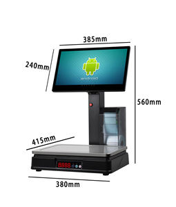 15.6 Inch Touch Screen AI Camera Label Barcode Digital Scale with Price Computing Android <b>POS</b> <b>System</b> for Supermarket Meat Shop - Product Image 4
