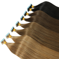 Extensions de cheveux adhésives de qualité supérieure 100 % cheveux humains Remy, trame souple pour une pose semi-permanente confortable, amélioration de la longueur et du volume