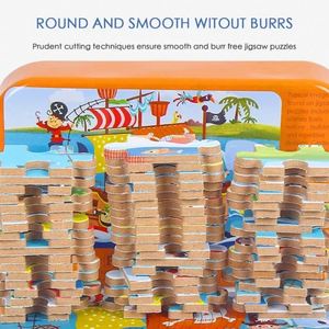 จิ๊กซอว์ไม้60ชิ้นสำหรับเด็กลายการ์ตูนยานพาหนะจิ๊กซอว์ไม้ของเล่นสำหรับเด็กทารกของขวัญ - Product Image 3