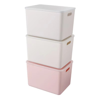 Ensemble de bacs de rangement en plastique écologiques avec poignées pour un transport facile, tiroir de rangement sous le lit