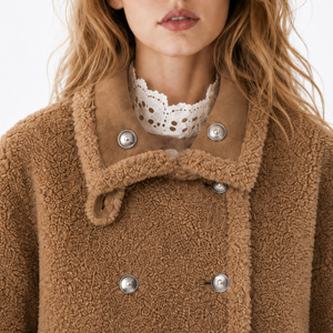 Abrigo <span class=keywords><strong>de</strong></span> Lana Reversible para Mujer Boying, Invierno 2025, Nuevo Modelo, Cálido, con Solapa y Forro <span class=keywords><strong>de</strong></span> Borrego, Personalizado, OEM, ODM, Venta al Por Mayor - Product Image 6
