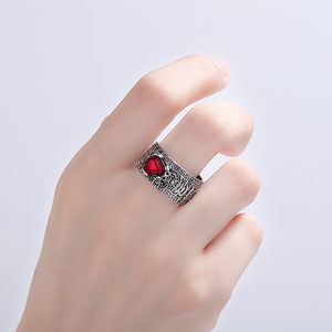 <strong>Ruby</strong> Heart Sutra Fashion Pixiu <strong>Men's</strong> <strong>Ring</strong> With Diamonds and Gold Toad <strong>Ring</strong> - Product Image 6