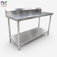 Table de préparation professionnelle en acier inoxydable pour restaurant, hôtel, traiteur, équipement de cuisine