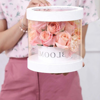 Boîte Cadeau Haute Cylindrique Transparente Ronde Personnalisée de 4 6 8 10 Pouces pour Gâteaux et Fleurs en Plastique