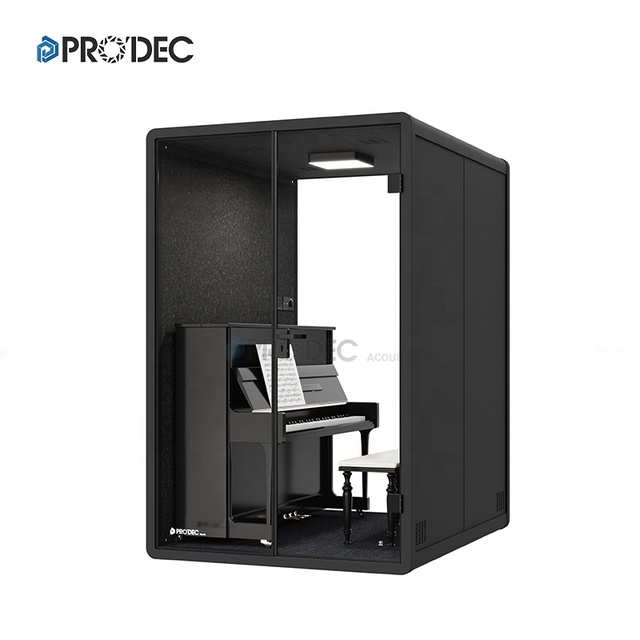 Factory Wood Grain Office Sound Insulation Pod Acoustic Vocal Studio Booth Noise Isolation Cabin Work Soundproof Booth