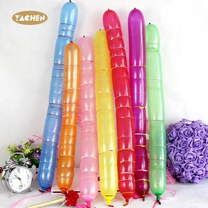 Оптовая продажа, 100 шт./упаковка, воздушные шары YACHEN в виде ракеты разных цветов, воздушные шары со свистком, Длинные латексные шары
