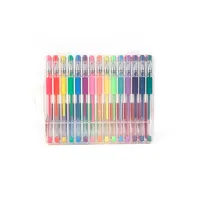 Caixa de caneta gel colorida com glitter, embalagem, escola, escritório, uso em plástico, material de cor original, produto de tinta tipo
