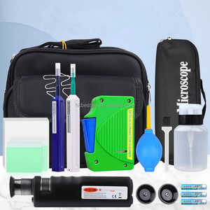 Kit de Nettoyage de Finitions de Fibres Optiques 12-en-1 avec Loupe 400x, Stylo de Nettoyage à Un Clic et Bâtonnets Cassette – Kit de Nettoyage de Fibres Optiques - Product Image 1