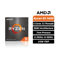 Prosesor Desktop AMD Zen3 Ryzen 5 5600 6-Core 12-Thread Unlocked 3.5-4.4ghz, 65W TDP, Kompatibel dengan Motherboard AM4