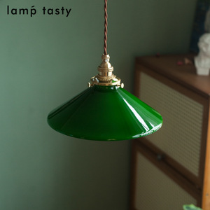 Lámpara Colgante de Cristal Verde, Estilo Retro, con una Sola Cabeza LED, para Iluminación del Hogar - Product Image 3