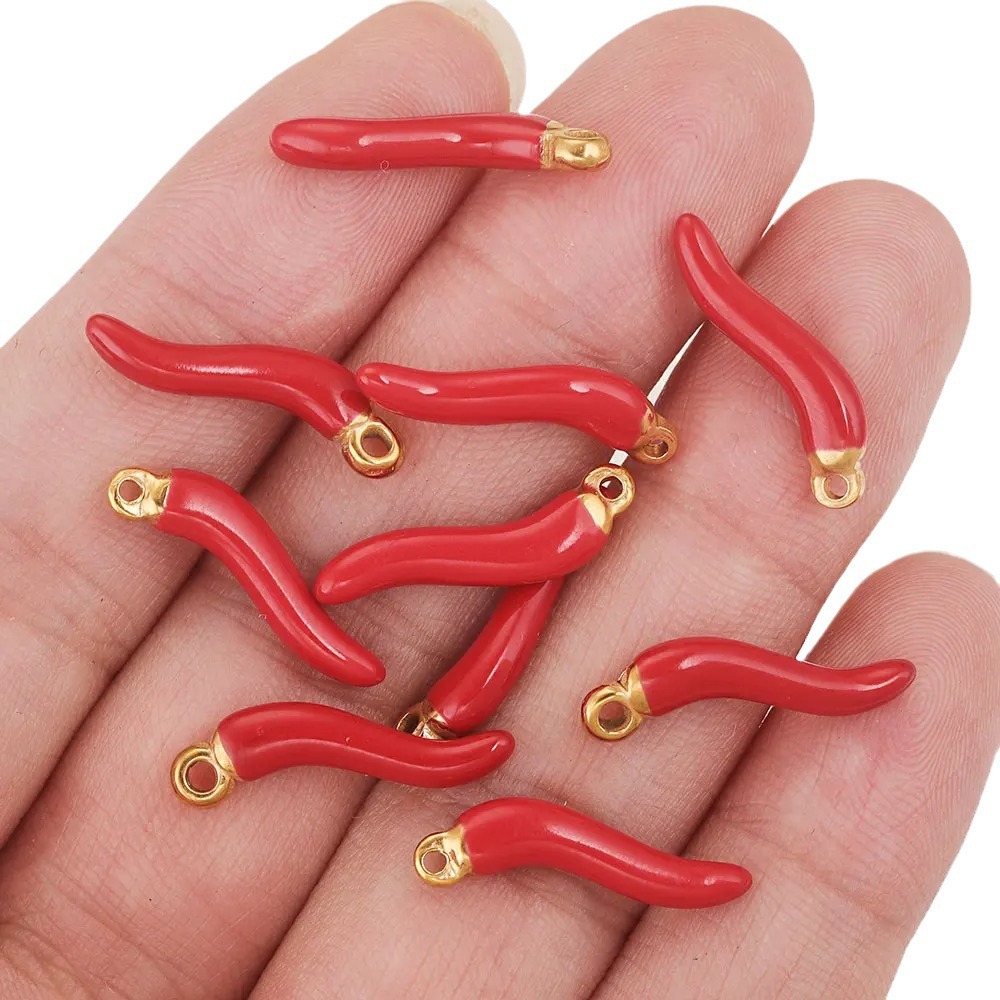 Gold-Red Horn Charm only