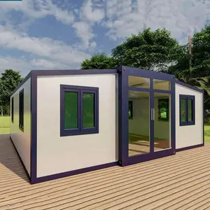 Maison extensible Conteneur préfabriqué de 20 à 40 pieds avec 3 plans de maison de chambre à coucher Module de conteneur extensible de 40 pieds Maison