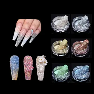 Venta caliente reflectante ultrafino brillo pigmento brillante brillo cristal diamante polvo de uñas