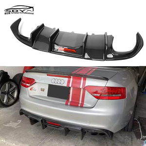 Diffuseur arrière A5 S5 8T3 Pre Lci <span class=keywords><strong>KB</strong></span> Style Carbon Fiber avec lèvre de pare-chocs arrière légère pour Audi A5 Sline S5 2008-2011 - Product Image 2