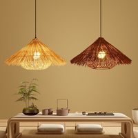Lampada a sospensione in paglia, paralume in rattan intrecciato, lanterna antica per homestay, hotel, ristorante, illuminazione per sala da pranzo