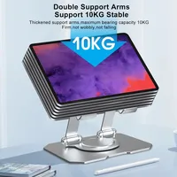 360 °   Support de bureau pliable et rotatif en métal réglable de 4 à 15 pouces pour tablette et téléphone portable, support pour iPad Pro Air Mini