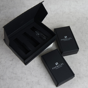 custom logo <b>black</b> corrugated cardboard 30ml essential oil bottle shipping packaging <b>box</b> with insert - Product Image 1