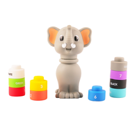 Petits blocs de construction ensemble en plastique souple veau en forme d'éléphant animaux imbriqués enfants jouent Construction jouet éducatif
