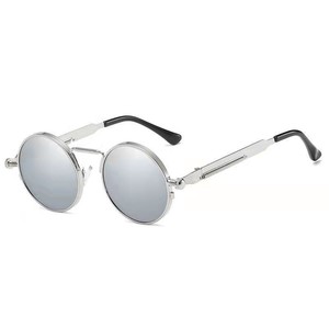 Gafas de Sol Redondas Estilo Steampunk, Protección UV400, Unisex, Retro, con Bisagras de Resorte y Marco Metálico, Nueva Moda - Product Image 4
