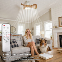 Ventilateur de plafond moderne avec lumière LED, douille E27, télécommande, 3 vitesses, ventilateur de plafond décoratif pour salon