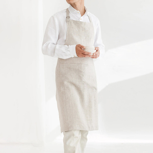 <span class=keywords><strong>Tablier</strong></span> de cou suspendu à sangle réglable de couleur naturelle pour hommes de conception personnalisée en gros <span class=keywords><strong>Tablier</strong></span> à bavette de cuisine avec poches - Product Image 2