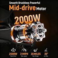 Moto tout-terrain électrique pour adultes 2000W 48V 40-60km/h Expédition locale aux États-Unis