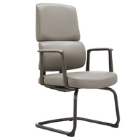 Chaise de bureau exécutive en cuir marron de qualité supérieure, design moderne et luxueux, dossier ergonomique en maille haute élasticité, piètement métallique personnalisé pour bureau à domicile
