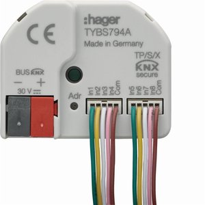TYBS794A compatibile con il modulo Hagers KNX Secure, 8 ingressi/uscite configurabili senza potenziale, easy/ETS - Product Image 1