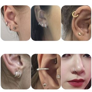 Copper CZ Cartilage Earring Helix <b>Hoop</b> Piercings Nose Septum <b>Hoop</b> Rose Gold Daith <b>Rook</b> Tragus Nariz Piercings Jewelry - Product Image 2