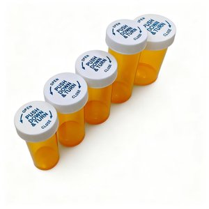 Flacons de pharmacie de 13 drs, flacons de médicaments ambrés résistants aux enfants avec bouchons en plastique CR - Product Image 1