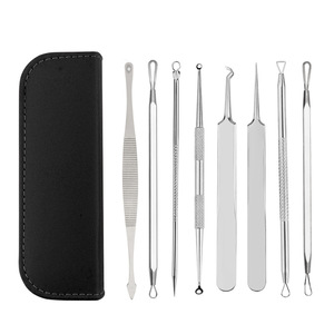 Stainless Steel Acne Needle Kit 8 Piece Set Double Clip Face Blackhead Remover Tools - Product Image 4