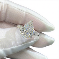 Bague de fiançailles et de mariage de luxe en diamant de laboratoire taille poire, certifiée IGI, or 14k 18k, clarté VVS2, couleur D, unisexe
