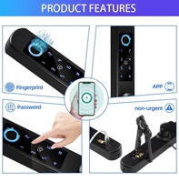 Cerradura Inteligente para Puerta de Acero Inoxidable 304, Impermeable IP66, con Manija Delgada Larga y Corta, Huella Dactilar y Código, para Puertas UPVC de Patio