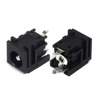 Enchufe de alimentación CC vertical de 2 pines con patas dobladas y poste, núcleo interno de 3.0 mm, conector hembra de alta corriente para teléfonos móviles, cargadores de audio