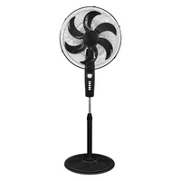 Ventilateur électrique intelligent de 16 pouces en plastique sur pied avec télécommande de 18 pouces et 6 pales de refroidissement pour la chambre à coucher et la maison