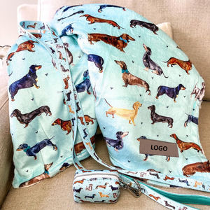 ผ้าห่มสุนัขพิมพ์ลายผ้าสักหลาดขนแกะขนาดออกแบบได้ตามต้องการ - Product Image 2