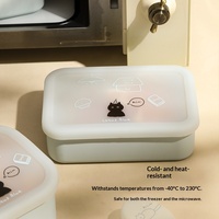 Boîte à lunch isotherme carrée pour employés de bureau, récipient de stockage alimentaire domestique, compatible micro-ondes, boîte à lunch portable en silicone scellée